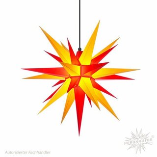 Original Herrnhuter Weihnachtsstern Kunststoff A7 - 68 cm  rot-gelb  inkl. LED Beleuchtung