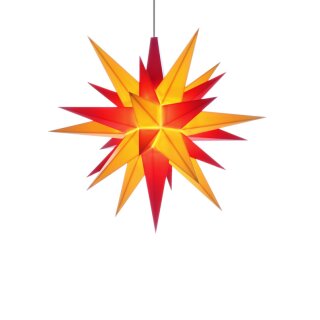 Herrnhuter Weihnachtsstern Bastelstern Kunststoff gelb-rot A1 - 13 cm LED